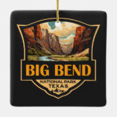 Big Bend Nationalpark Illustration Retro Abzeichen Keramikornament (Rückseite)