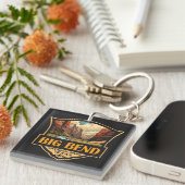 Big Bend Nationalpark Illustration Retro Abzeichen Schlüsselanhänger (Vorderseite rechts)