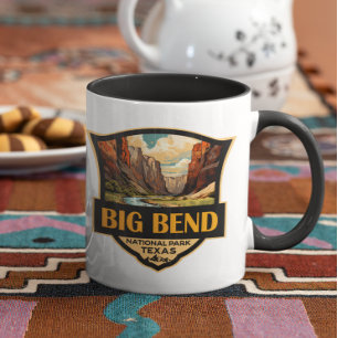 Big Bend Nationalpark Illustration Retro Abzeichen Tasse