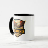 Big Bend Nationalpark Illustration Retro Abzeichen Tasse (Vorderseite Links)