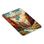 Big Bend Nationalpark Illustration Retro Magnet (Rechte Seite)