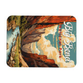 Big Bend Nationalpark Illustration Retro Magnet (Horizontal)