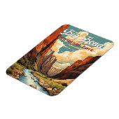 Big Bend Nationalpark Illustration Retro Magnet (Linke Seite)