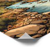 Big Bend Nationalpark Illustration Retro Poster (Ecke)
