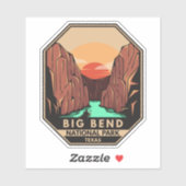Big Bend Nationalpark Kayak Retro Emblem Aufkleber (Blatt)