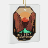 Big Bend Nationalpark Kayak Retro Emblem Keramikornament (Rechts)