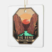 Big Bend Nationalpark Kayak Retro Emblem Keramikornament (Links)