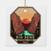 Big Bend Nationalpark Kayak Retro Emblem Keramikornament (Rückseite)