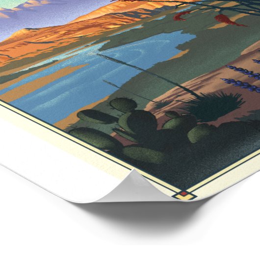 Big Bend Nationalpark Litho Artwork Poster (Ecke)