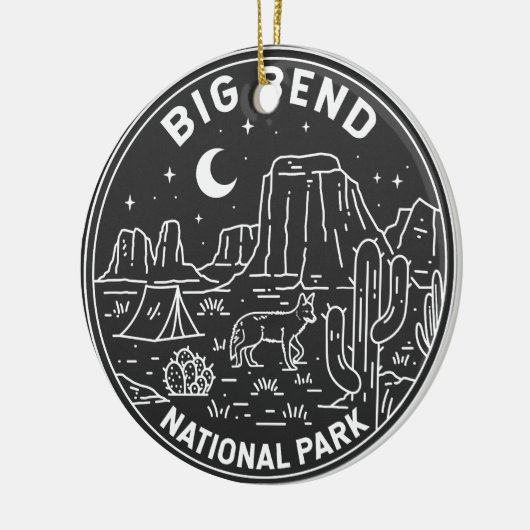 Big Bend Nationalpark Monoline Keramik Ornament (Links)