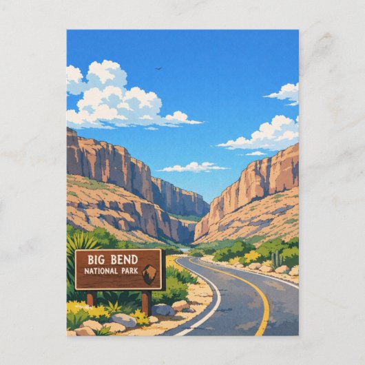 Big Bend Nationalpark Reise Postkarte (Vorderseite)