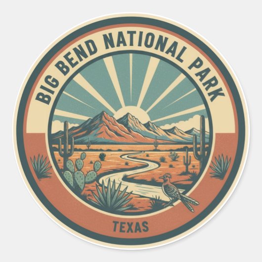 Big Bend Nationalpark Reise Runder Aufkleber (Vorderseite)