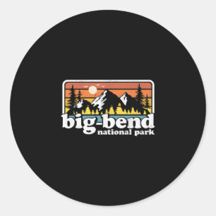 Big Bend Nationalpark Retro Camping Runder Aufkleber