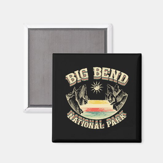 Big Bend Nationalpark Retro Magnet (Vorderseite/Rückseite)