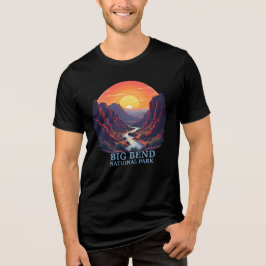 Big Bend Nationalpark Retro Sunset Design Tri-Blend Shirt