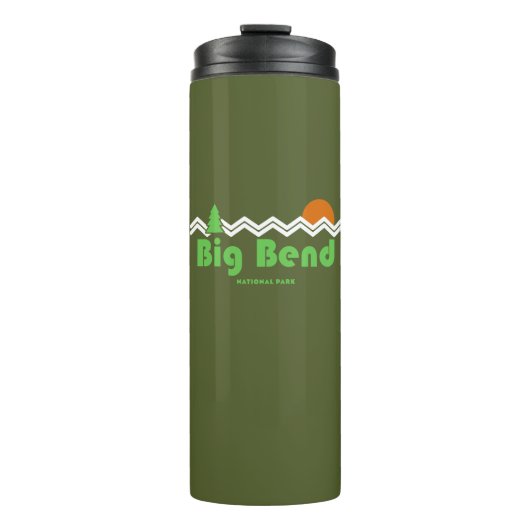 Big Bend Nationalpark Retro Thermosbecher (Vorderseite)