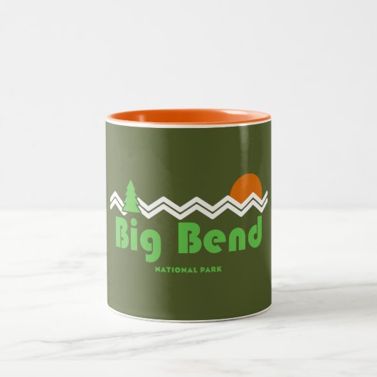 Big Bend Nationalpark Retro Zweifarbige Tasse (Mittel)