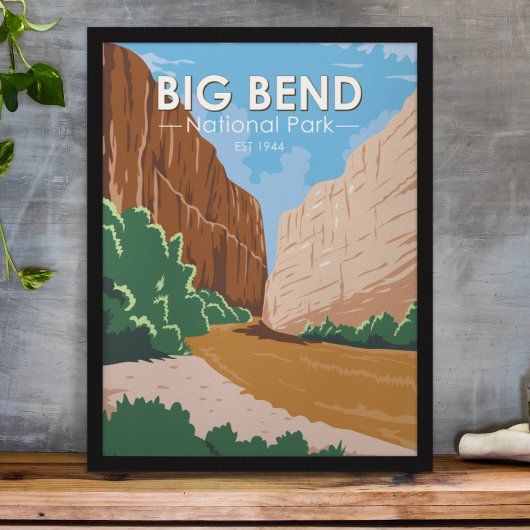Big Bend Nationalpark Rio Grande Vintag Poster