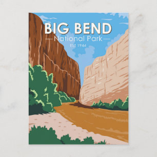 Big Bend Nationalpark Rio Grande Vintage Postkarte