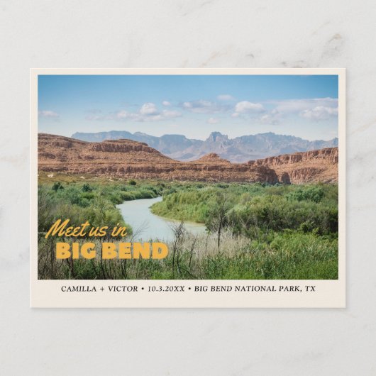 Big Bend Nationalpark Save the Date Postkarte (Vorderseite)
