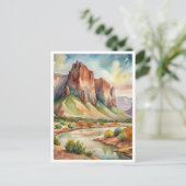 Big Bend Nationalpark Texas Aquarellmalerei Postkarte (Stehend Vorderseite)