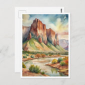 Big Bend Nationalpark Texas Aquarellmalerei Postkarte (Vorne/Hinten)