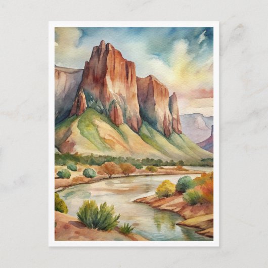 Big Bend Nationalpark Texas Aquarellmalerei Postkarte (Vorderseite)