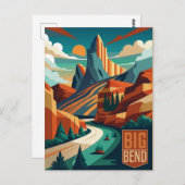 Big Bend Nationalpark Texas Aquarellmalerei Postkarte (Vorne/Hinten)