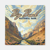 Big Bend Nationalpark Texas Desert Retro Magnet (Vorne)