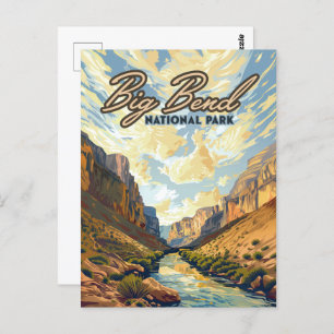 Big Bend Nationalpark Texas Desert Retro Postkarte
