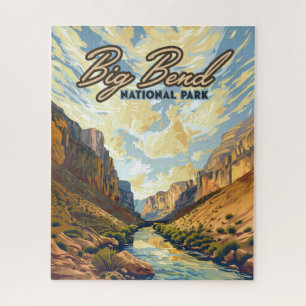 Big Bend Nationalpark Texas Desert Retro Puzzle