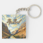 Big Bend Nationalpark Texas Desert Retro Schlüsselanhänger (Rückseite)