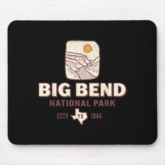 Big Bend Nationalpark Texas Reise Retro Mousepad (Vorne)