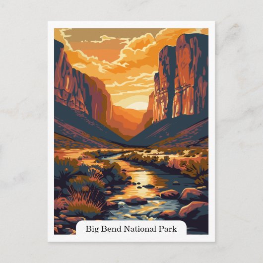 Big Bend Nationalpark Texas Reisen Vintag Postkarte (Vorderseite)