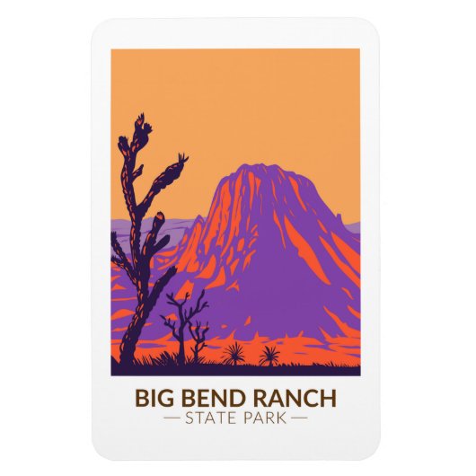 Big Bend Ranch Staat Park Texas Vintag Magnet (Vertikal)