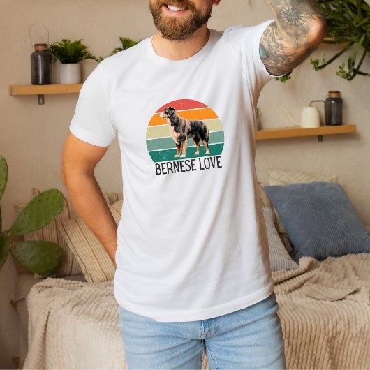 Big Bernese Love: Retro Circle Tee for Dog Enthusi