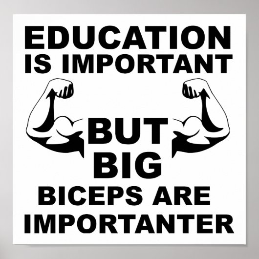 Big Biceps Wichanter Funny Poster (Vorne)