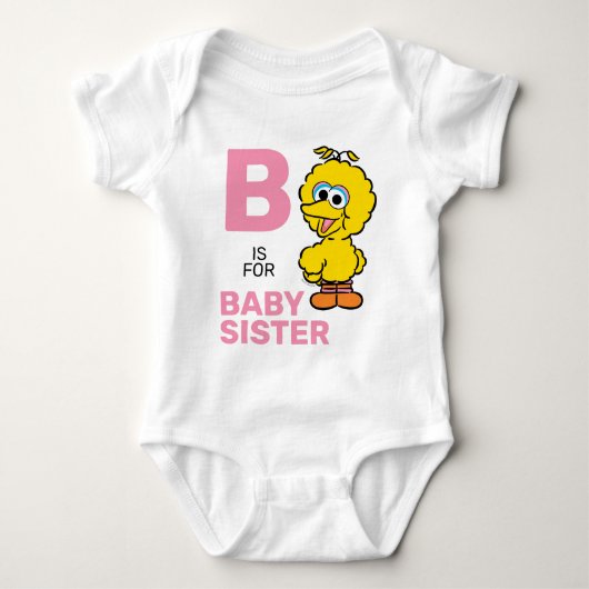 Big Bird | B ist für Babyregister Baby Strampler (Vorderseite)