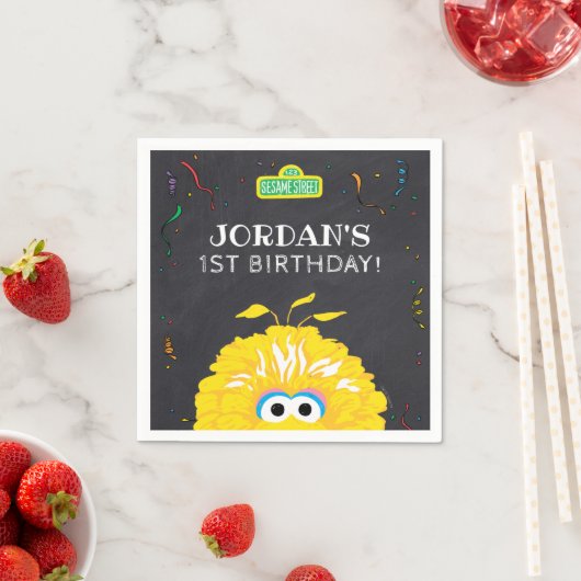 Big Bird Chalkboard Confetti Birthday Serviette (Beispiel)