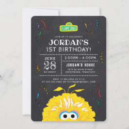 Big Bird Chalkboard Confetti Geburtstag Einladung