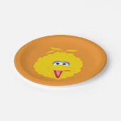 Big-Bird-Gesicht Pappteller (Schrägansicht)