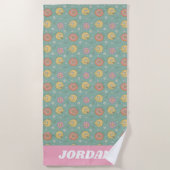Big Bird | Good Vibes Floral | Name hinzufügen Strandtuch (Vorderseite)