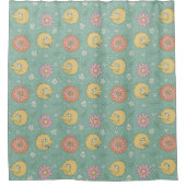Big Bird | Good Vibes Floral Pattern Duschvorhang (Vorderseite)