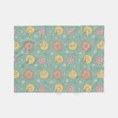 Big Bird | Good Vibes Floral Pattern Fleecedecke (Vorderseite (Horizontal))
