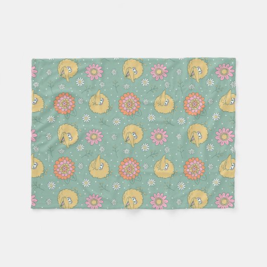 Big Bird | Good Vibes Floral Pattern Fleecedecke (Vorderseite (Horizontal))
