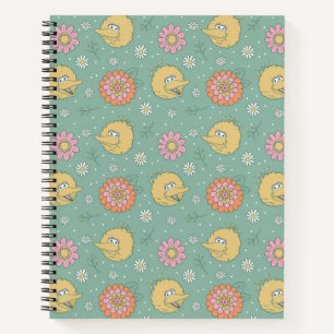 Big Bird Good Vibes Floral Pattern Notizblock