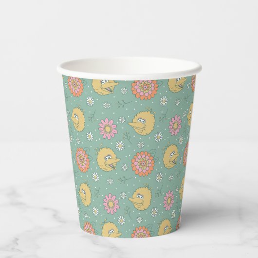Big Bird | Good Vibes Floral Pattern Pappbecher (Rückseite)