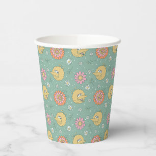 Big Bird Good Vibes Floral Pattern Pappbecher