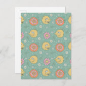 Big Bird | Good Vibes Floral Pattern Postkarte (Vorne/Hinten)