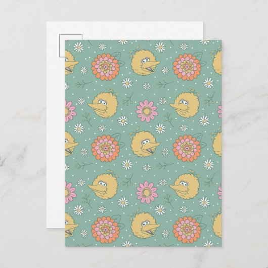 Big Bird | Good Vibes Floral Pattern Postkarte (Vorne/Hinten)